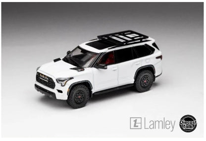 DTG0028-WH GCD Gaincorp Products 1:64 Toyota Sequoia TRD PRO Ice Cap White DiecastTalk x Lamley Special Order