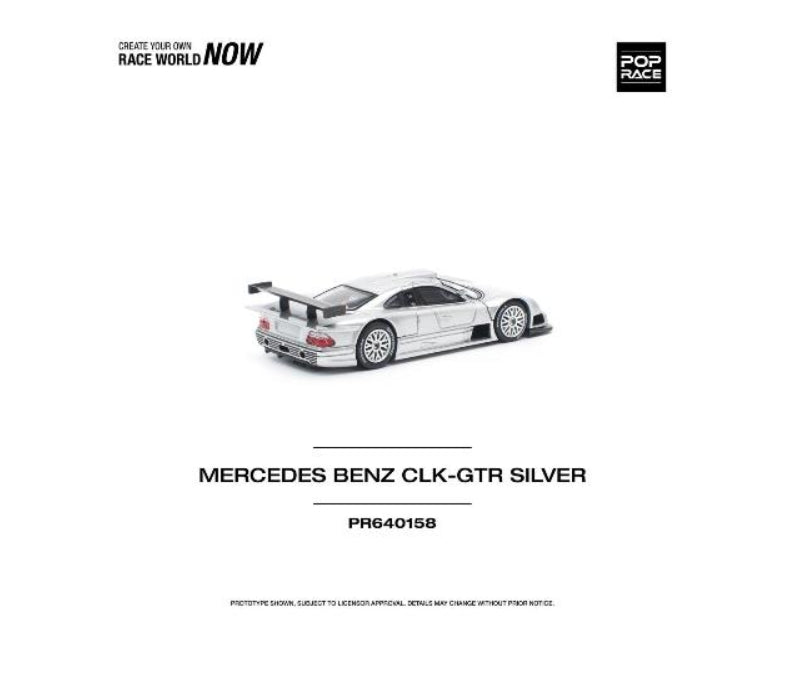 PR640158 POP RACE 1:64 Mercedes Benz CLK-GTR SILVER