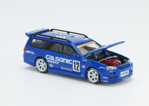 PR640059 POP RACE 1:64 Nissan STAGEA CALSONIC Blue