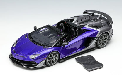 [ Back-order ] Make Up EIDOLON EM669C 1:43 Lamborghini Aventador SVJ Roadster Ad Personam 2 Tone Paint Viola Hestia/Grigio Lynx