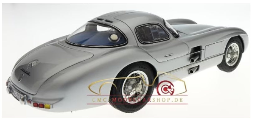 M-246 CMC 1:18 Mercedes Benz 300 SLR Coupe, 1955, including Rudolph Uhlenhaut figurine and acrylic base plate with engraved plaque