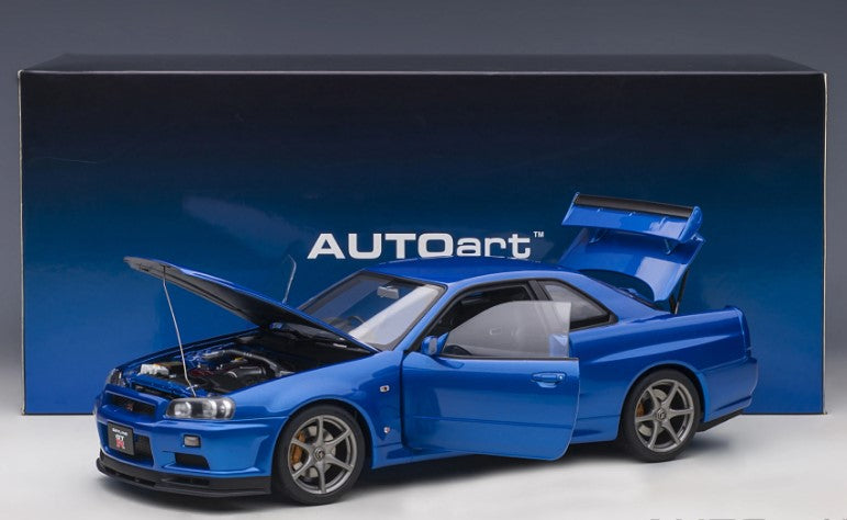 77408 AUTOart 1:18 Nissan Skyline GT-R (R34) V Spec 2 (Bayside Blue)