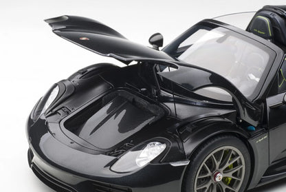 [ Back-order ] AUTOart 12121 1:12 Porsche 918 Spyder Weissach Package Black Metallic