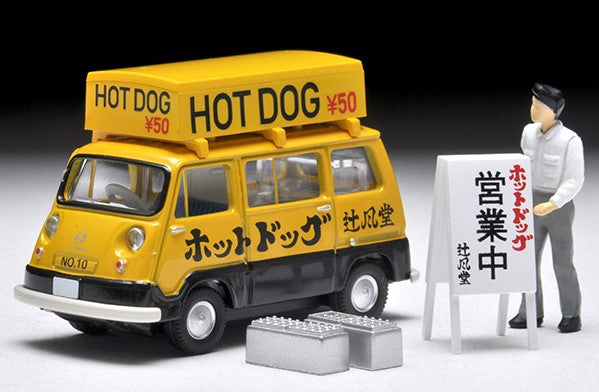 LV-201a TOMYTEC Tomica Limited Vintage 1:64 Subaru Sambar Light Van Hot Dog Shop Yellow / Black