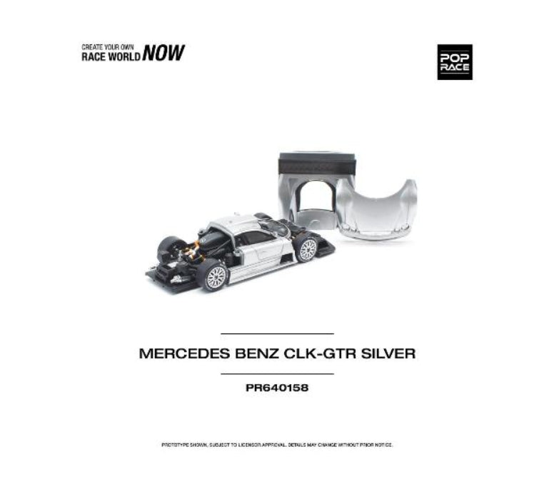 PR640158 POP RACE 1:64 Mercedes Benz CLK-GTR SILVER