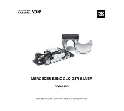 PR640158 POP RACE 1:64 Mercedes Benz CLK-GTR SILVER