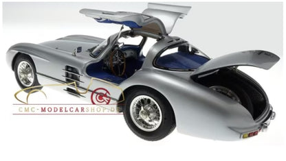 M-246 CMC 1:18 Mercedes Benz 300 SLR Coupe, 1955, including Rudolph Uhlenhaut figurine and acrylic base plate with engraved plaque