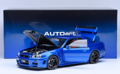 77460 AUTOart 1:18 Nissan Nismo R34 GT-R Z-tune (Bayside Blue /Carbon Black Hood)