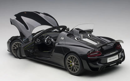 [ Back-order ] AUTOart 12121 1:12 Porsche 918 Spyder Weissach Package Black Metallic