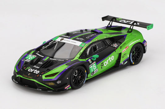 [ Back-order ] TSM TSM430807 1:43 Lamborghini Huracan GT3 EVO2 IMSA Daytona 24 Hours 2024 #78 Forte Racing model car