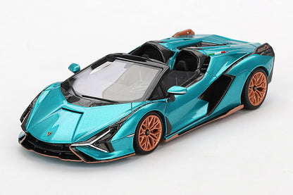 [ Back-order ] TSM TSM430831 1:43 Lamborghini Si?n Roadster Blu Uranus model car