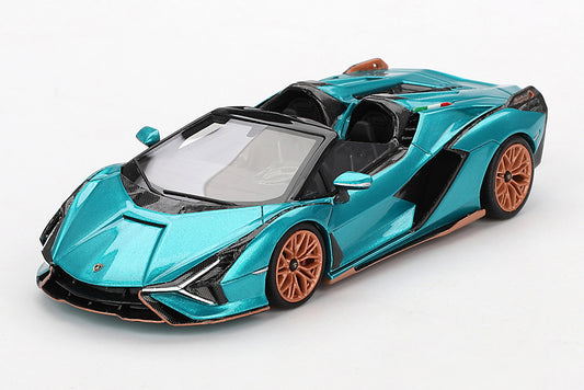 [ Back-order ] TSM TSM430831 1:43 Lamborghini Si?n Roadster Blu Uranus model car
