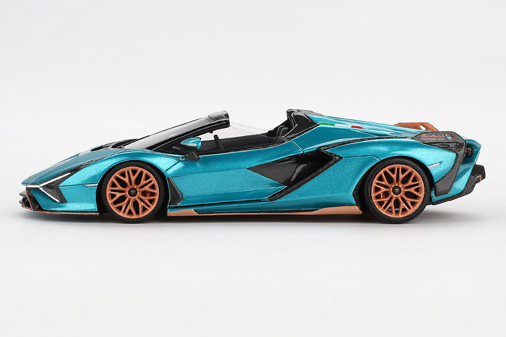 [ Back-order ] TSM TSM430831 1:43 Lamborghini Si?n Roadster Blu Uranus model car