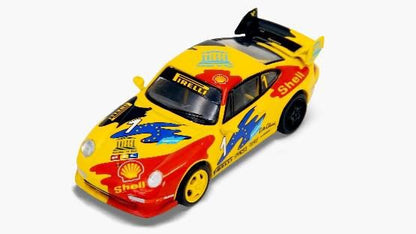 [ Back-order ] Tiny YCOMBO64006 1:64 sparky Porsche 993 Shell Carrera Cup 1993 set of 2 with rear spoiler model car