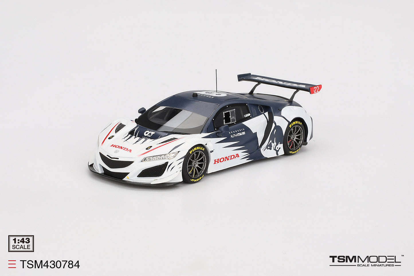[ Back-order ] TSM TSM430784 1:43 Honda NSX GT3 EVO Red Bull Formula N?rburgring 2023 AlphaTauri model car