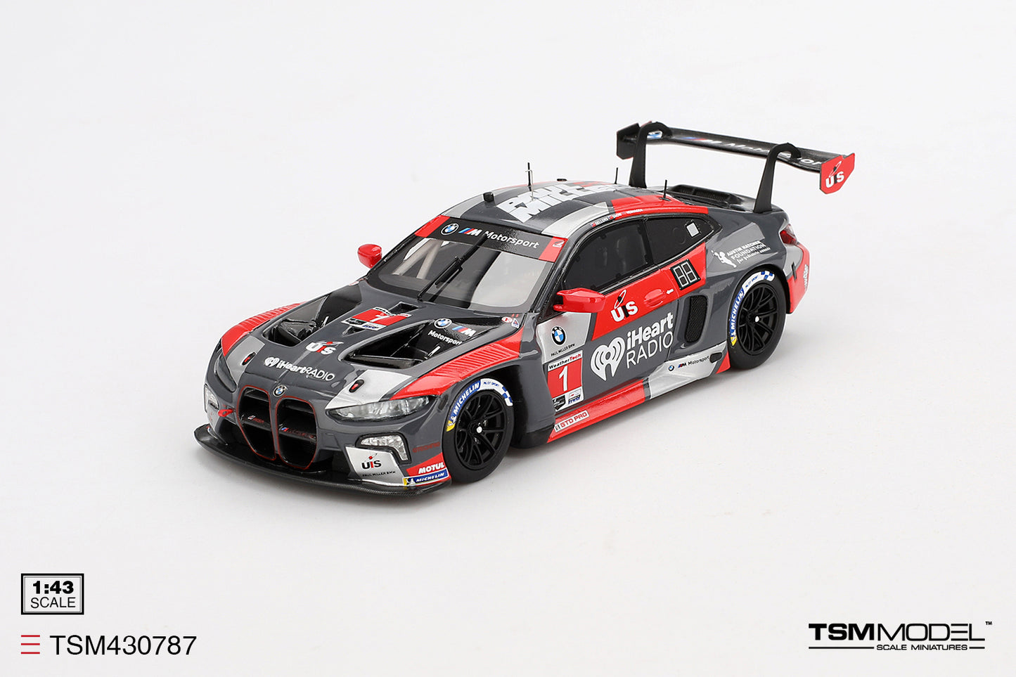 [ Back-order ] TSM TSM430787 1:43 BMW M4 GT3 IMSA 12 Hours of Sebring 2024 #1 Paul Miller Racing model car