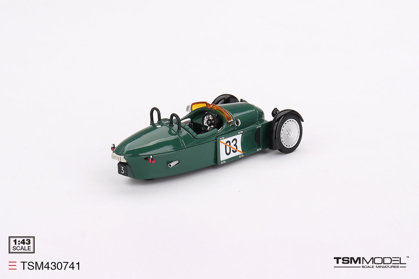 [ Back-order ] TSM TSM430741 1:43 Morgan Super 3 Jet Green model car