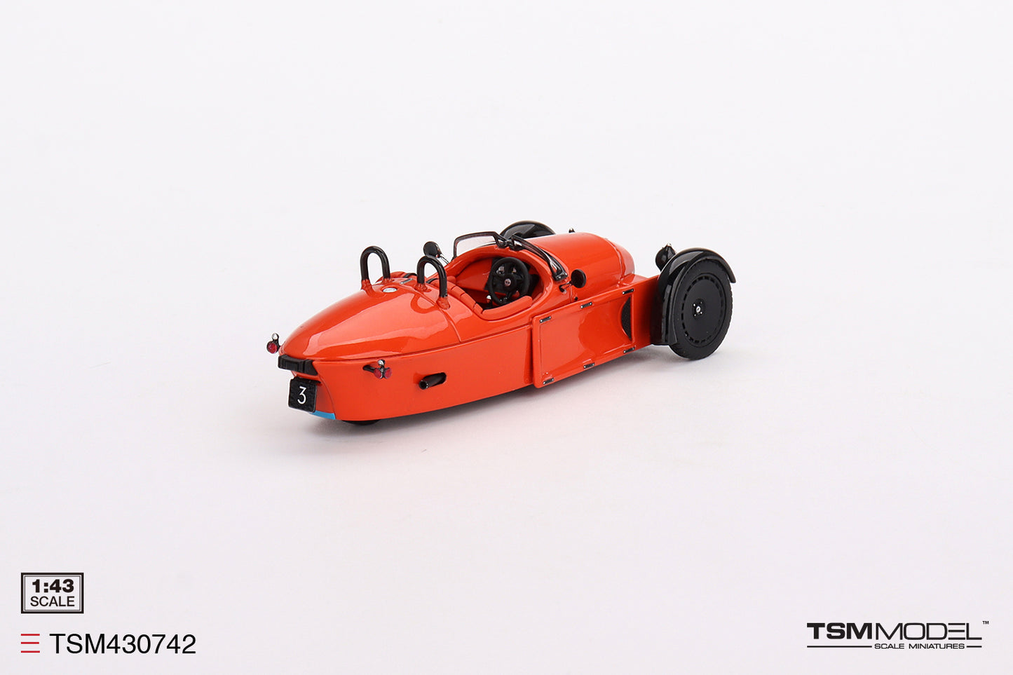 [ Back-order ] TSM TSM430742 1:43 Morgan Super 3 Coral Orange model car