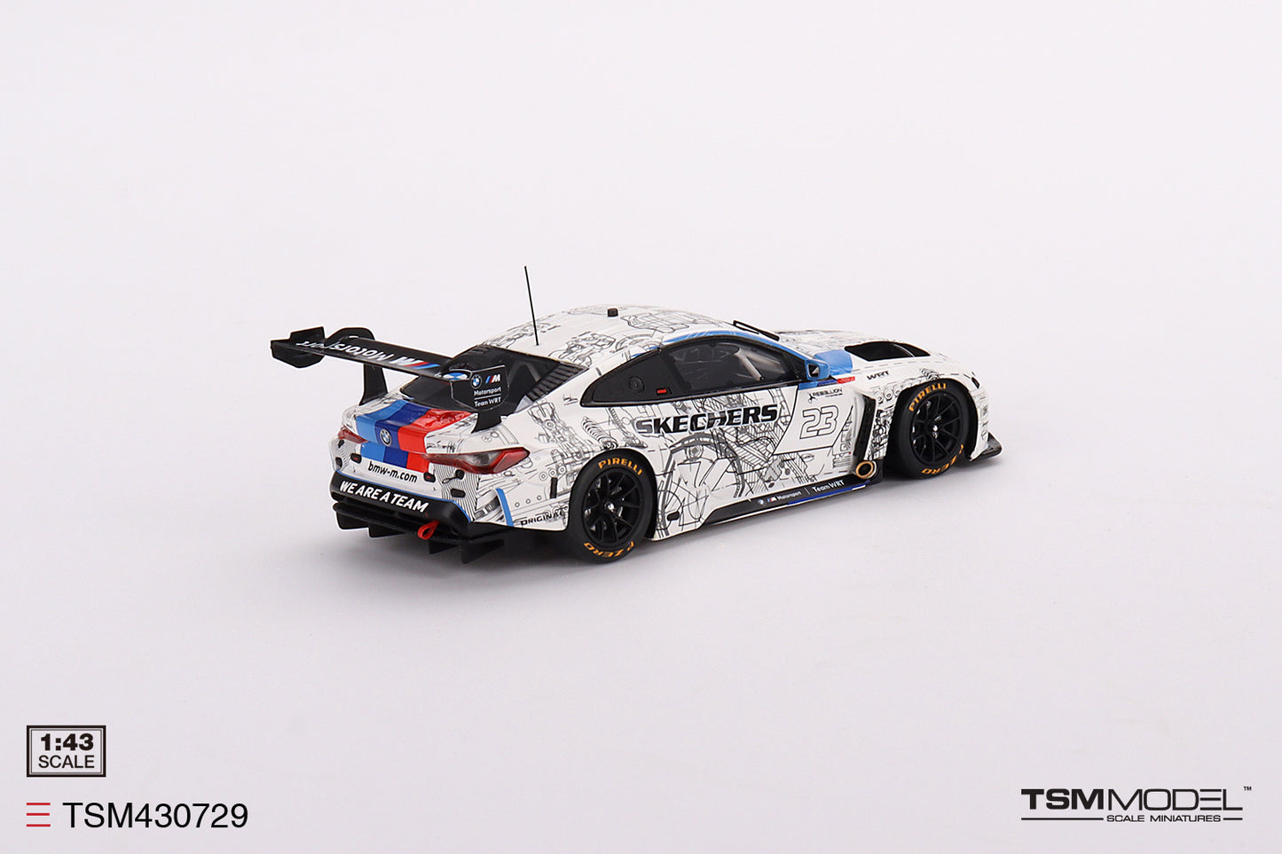 [ Back-order ] TSM TSM430729 1:43 BMW M4 GT3 Test Livery 2022 #23 BMW M Team WRT model car