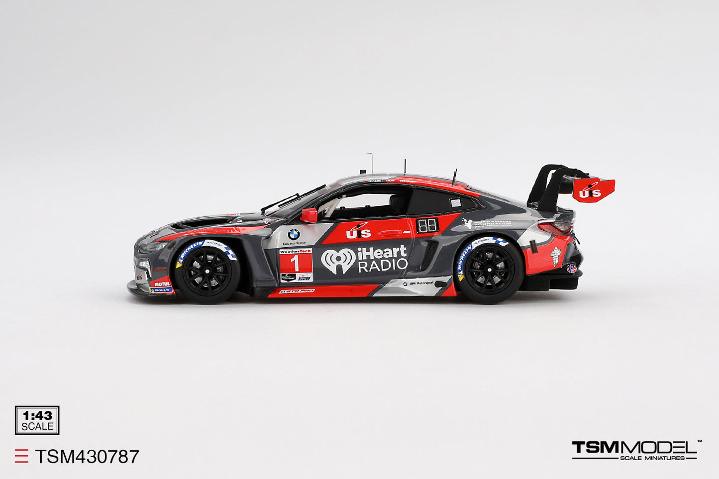 [ Back-order ] TSM TSM430787 1:43 BMW M4 GT3 IMSA 12 Hours of Sebring 2024 #1 Paul Miller Racing model car