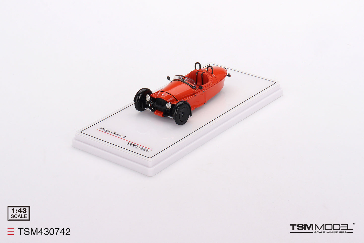 [ Back-order ] TSM TSM430742 1:43 Morgan Super 3 Coral Orange model car