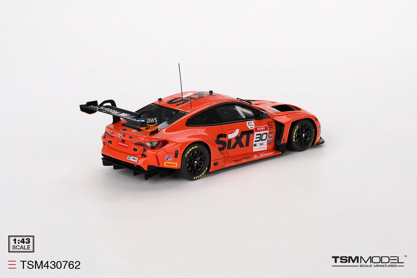 [ Back-order ] TSM TSM430762 1:43 BMW M4 GT3 IGTC INDY 2023 BMW M Team WRT model car