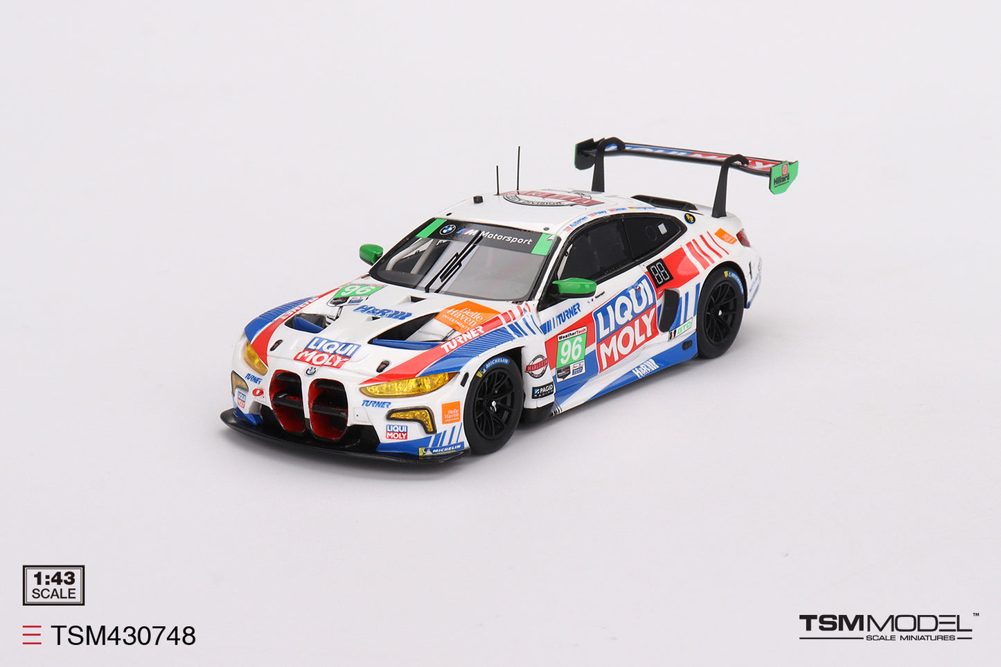 [ Back-order ] TSM TSM430748 1:43 BMW M4 GT3 IMSA Sebring GTD 2023 #96 Turner Motorsports model car