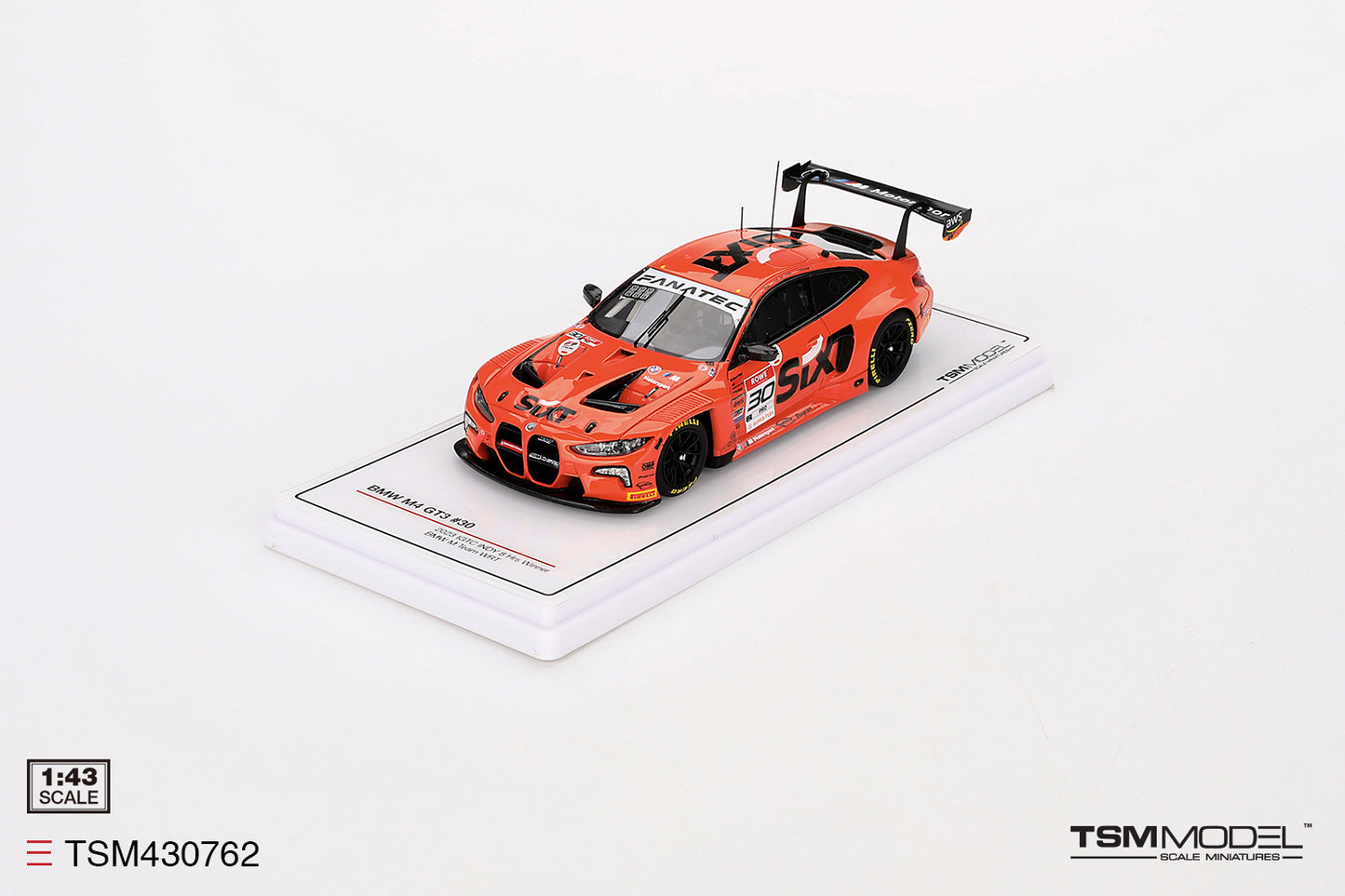 [ Back-order ] TSM TSM430762 1:43 BMW M4 GT3 IGTC INDY 2023 BMW M Team WRT model car