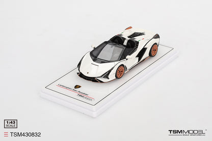 [ Back-order ] TSM TSM430832 1:43 Lamborghini Sian Roadster Bianco Asopo White model car