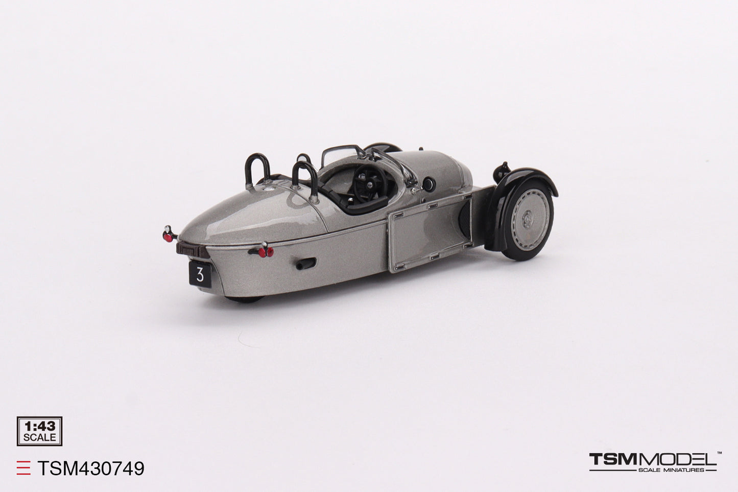 [ Back-order ] TSM TSM430749 1:43 Morgan Super 3 Rhodium Silver model car
