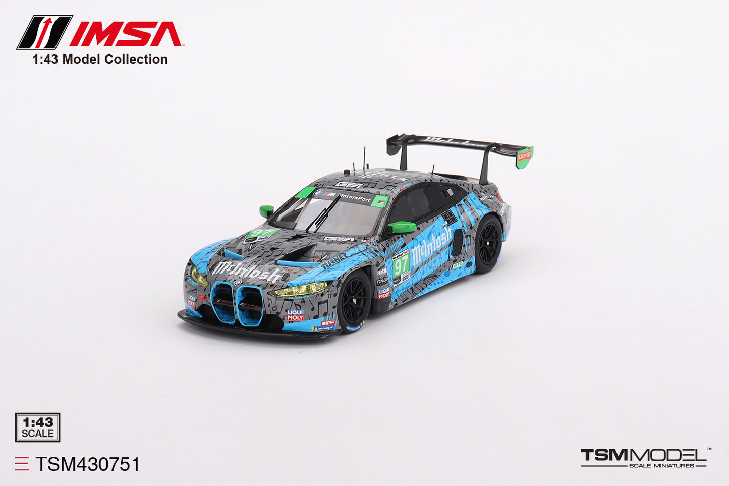 [ Back-order ] TSM TSM430751 1:43 BMW M4 GT3 IMSA Laguna Seca GTD 2023 #97 Turner Motorsport model car