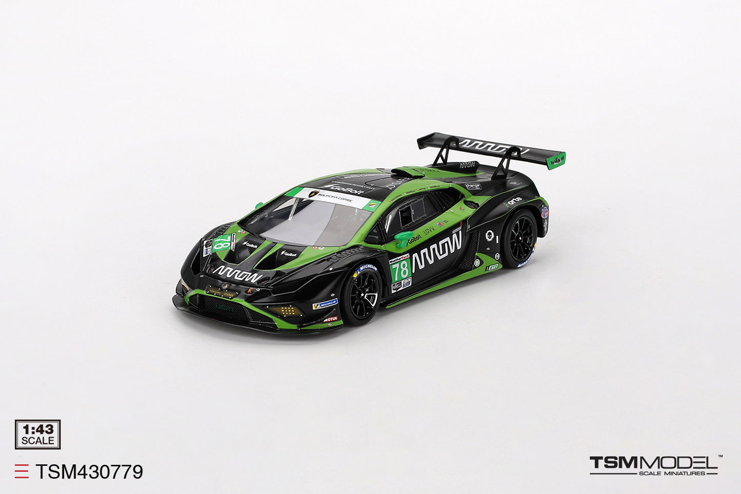 [ Back-order ] TSM TSM430779 1:43 Lamborghini Huracan GT3 EVO2 IMSA Daytona 2023 #78 Forte Racing model car