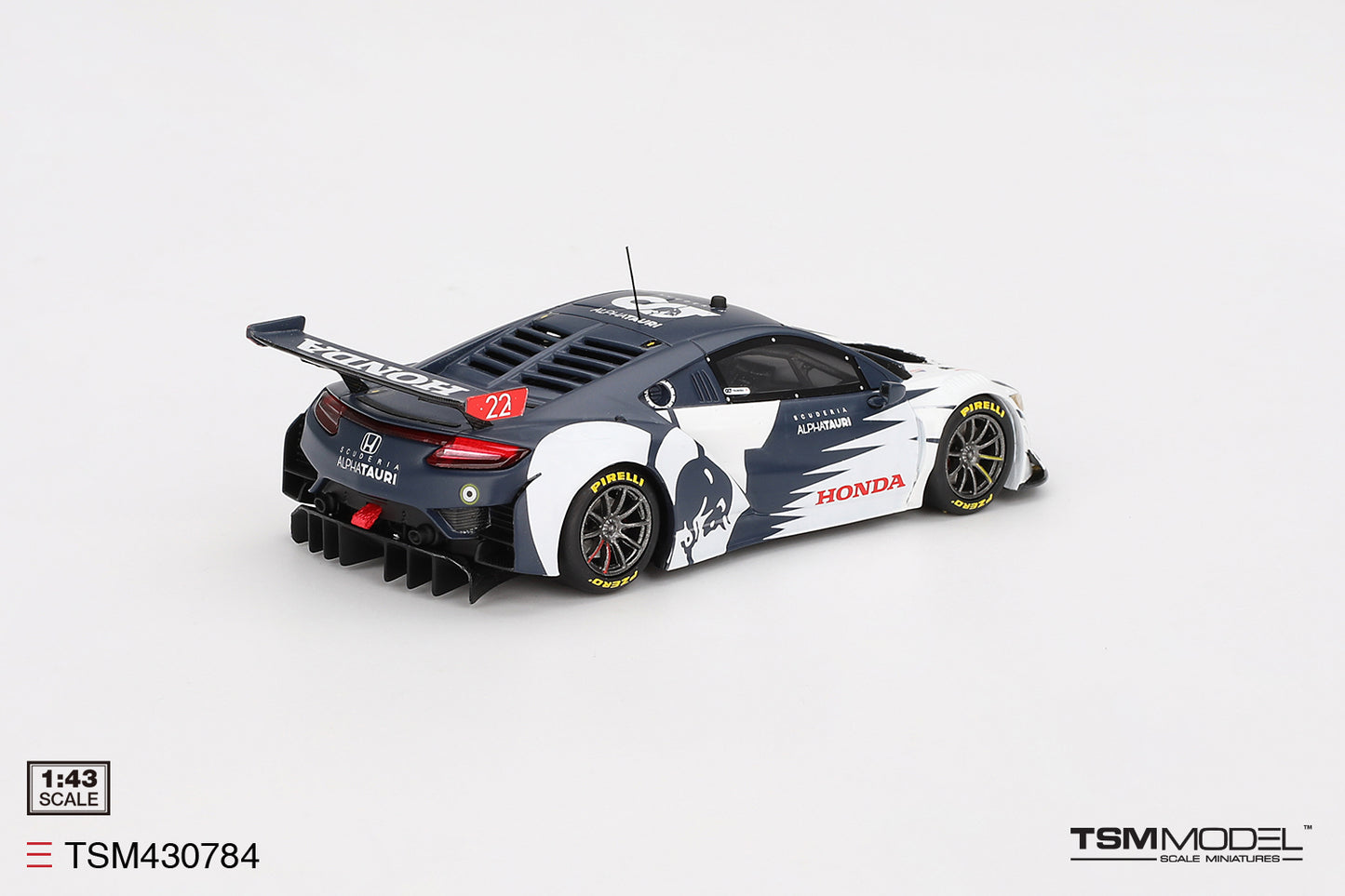 [ Back-order ] TSM TSM430784 1:43 Honda NSX GT3 EVO Red Bull Formula N?rburgring 2023 AlphaTauri model car