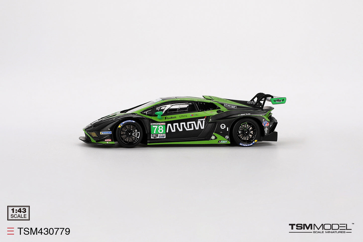[ Back-order ] TSM TSM430779 1:43 Lamborghini Huracan GT3 EVO2 IMSA Daytona 2023 #78 Forte Racing model car
