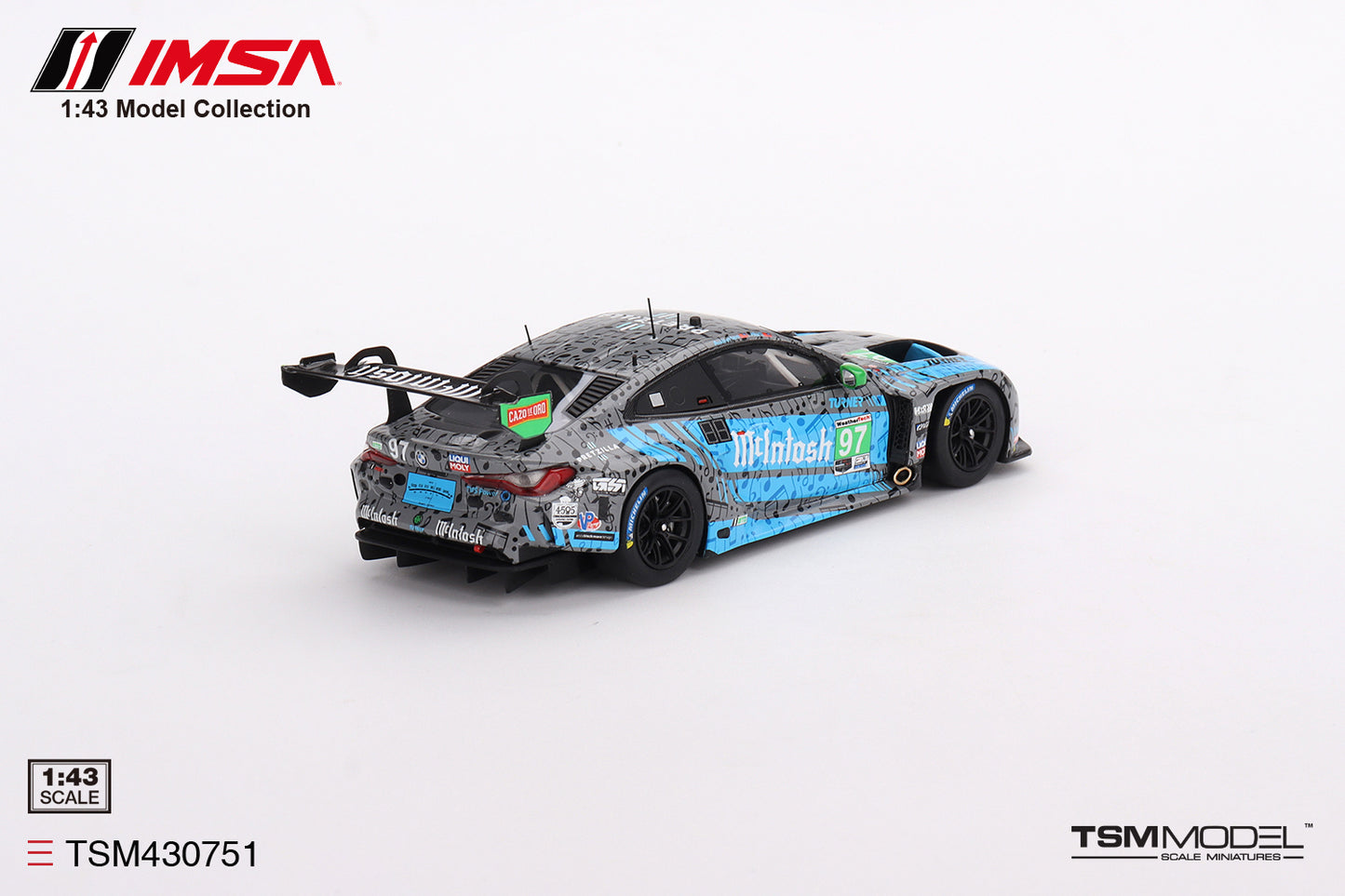 [ Back-order ] TSM TSM430751 1:43 BMW M4 GT3 IMSA Laguna Seca GTD 2023 #97 Turner Motorsport model car