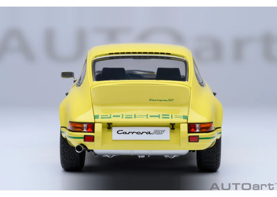 [ Back-order ] AUTOart 78033 1:18 Porsche 911 Carrera 2.7 RS Light Yellow Green Stripe model car