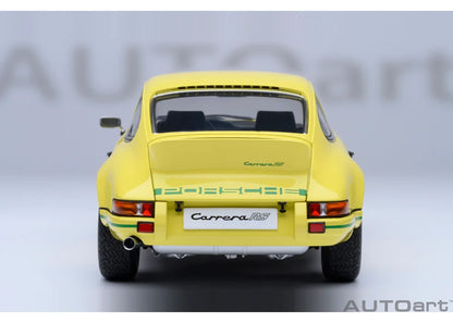 [ Back-order ] AUTOart 78033 1:18 Porsche 911 Carrera 2.7 RS Light Yellow Green Stripe model car