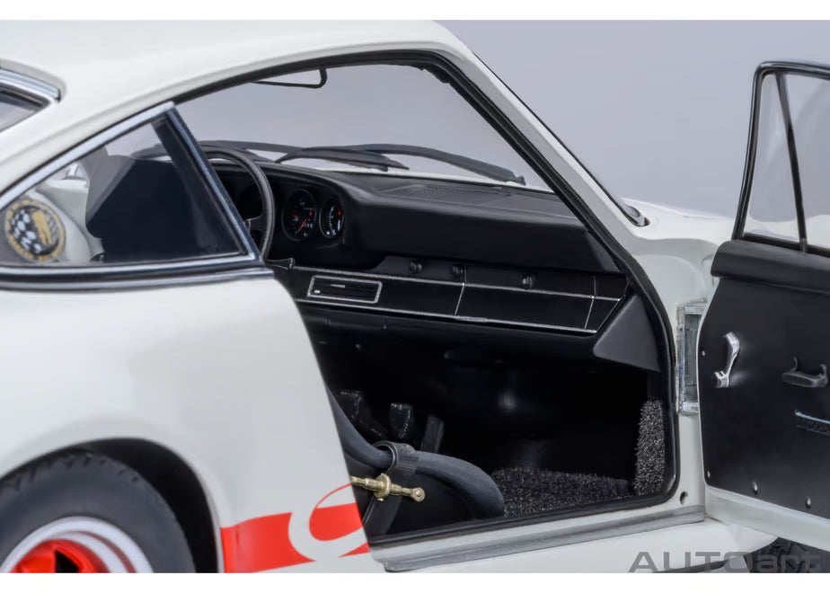 [ Back-order ] AUTOart 78030 1:18 Porsche 911 Carrera 2.7 RS Grand Prix White Red Stripe model car
