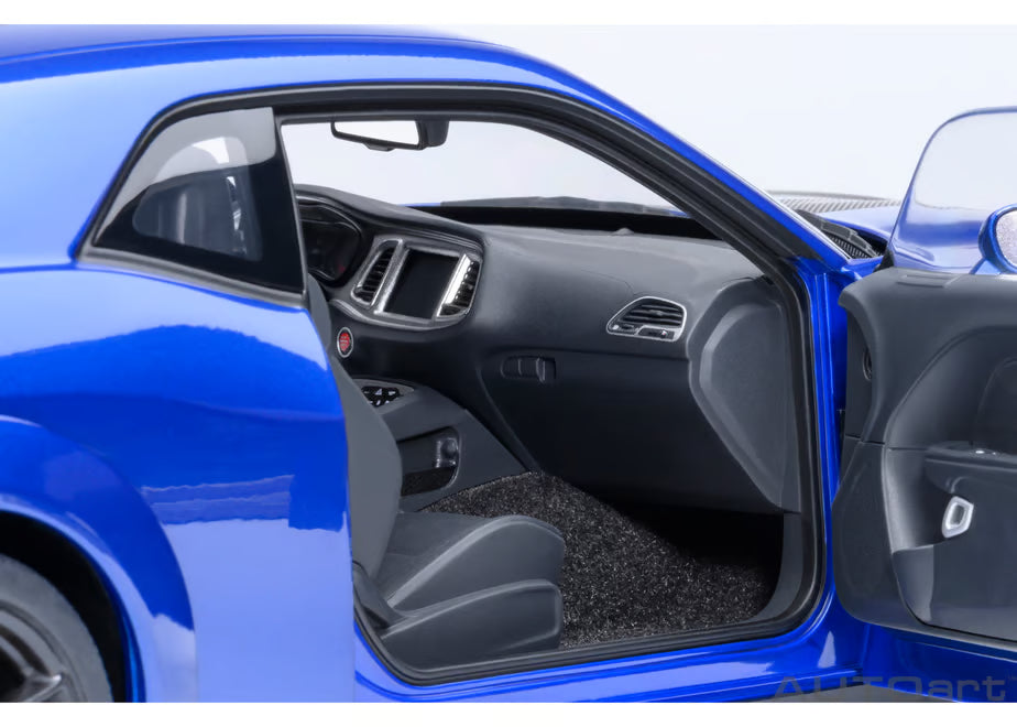 [ Back-order ] AUTOart 71763 1:18 Dodge Challenger SRT Jailbreak 22 Metallic Blue Carbon Black Stripe model car