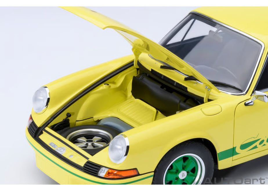 [ Back-order ] AUTOart 78033 1:18 Porsche 911 Carrera 2.7 RS Light Yellow Green Stripe model car