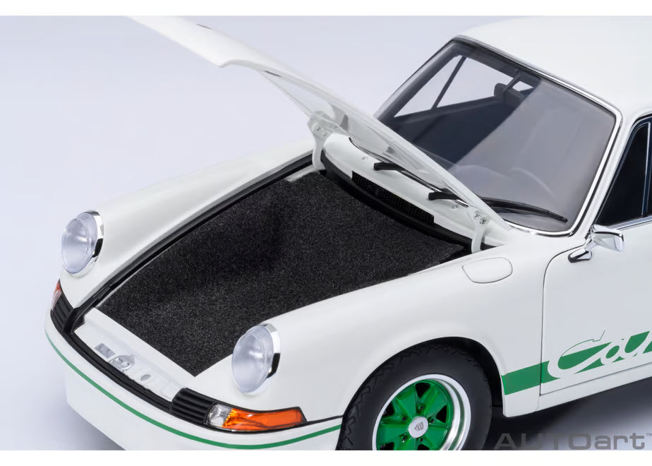 [ Back-order ] AUTOart 78031 1:18 Porsche 911 Carrera 2.7 RS Grand Prix White Green Stripe model car