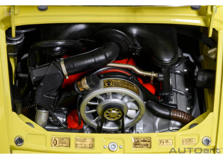 [ Back-order ] AUTOart 78033 1:18 Porsche 911 Carrera 2.7 RS Light Yellow Green Stripe model car