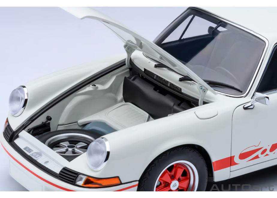[ Back-order ] AUTOart 78030 1:18 Porsche 911 Carrera 2.7 RS Grand Prix White Red Stripe model car