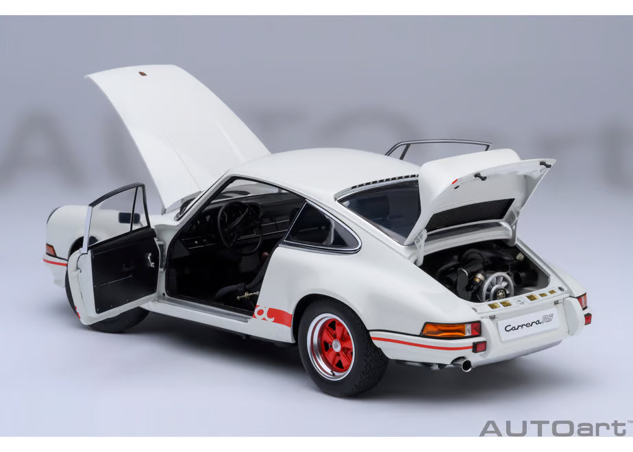 [ Back-order ] AUTOart 78030 1:18 Porsche 911 Carrera 2.7 RS Grand Prix White Red Stripe model car