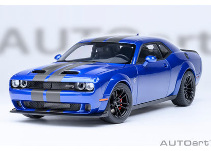 [ Back-order ] AUTOart 71763 1:18 Dodge Challenger SRT Jailbreak 22 Metallic Blue Carbon Black Stripe model car