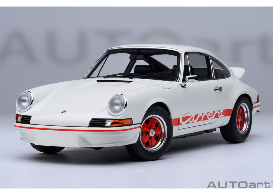 [ Back-order ] AUTOart 78030 1:18 Porsche 911 Carrera 2.7 RS Grand Prix White Red Stripe model car