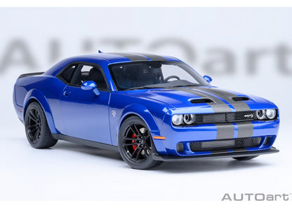 [ Back-order ] AUTOart 71763 1:18 Dodge Challenger SRT Jailbreak 22 Metallic Blue Carbon Black Stripe model car