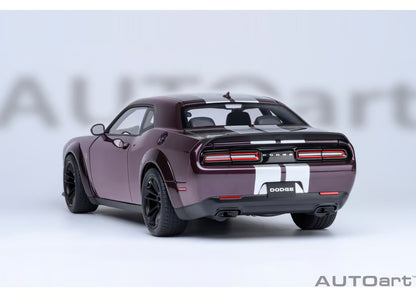 [ Back-order ] AUTOart 71762 1:18 Dodge Challenger SRT Jailbreak 22 Metallic Purple Silver Stripe model car