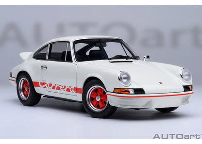 [ Back-order ] AUTOart 78030 1:18 Porsche 911 Carrera 2.7 RS Grand Prix White Red Stripe model car