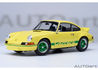 [ Back-order ] AUTOart 78033 1:18 Porsche 911 Carrera 2.7 RS Light Yellow Green Stripe model car